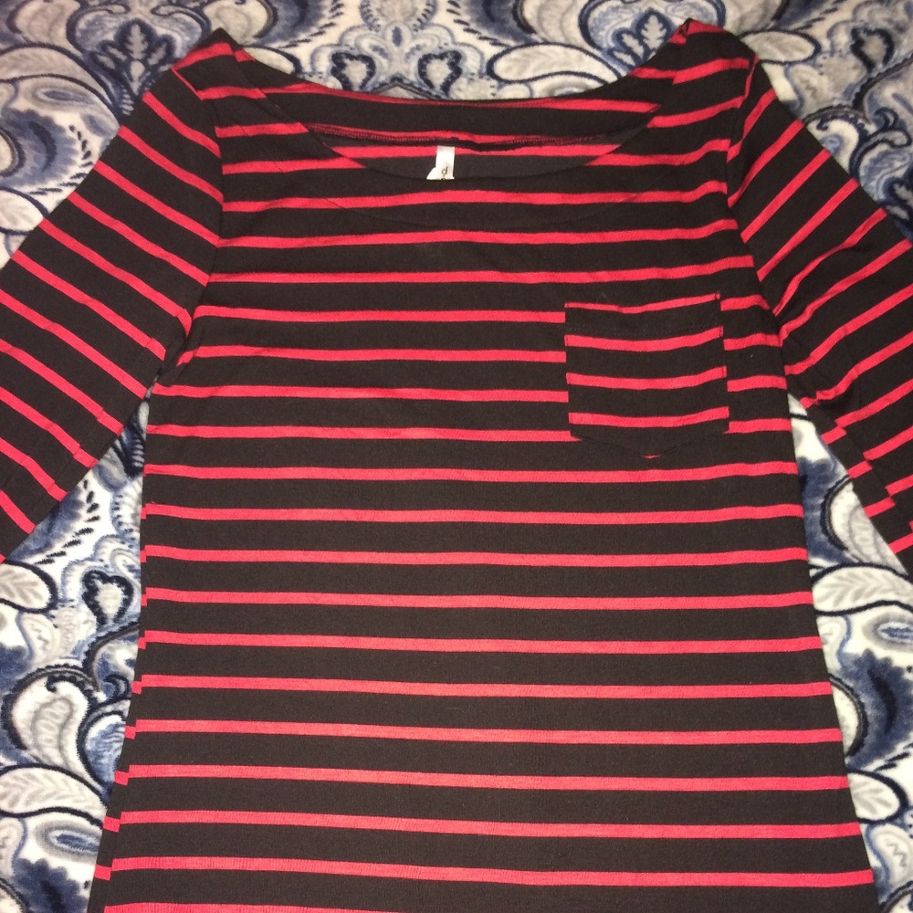 Black & Red Striped Shirt
